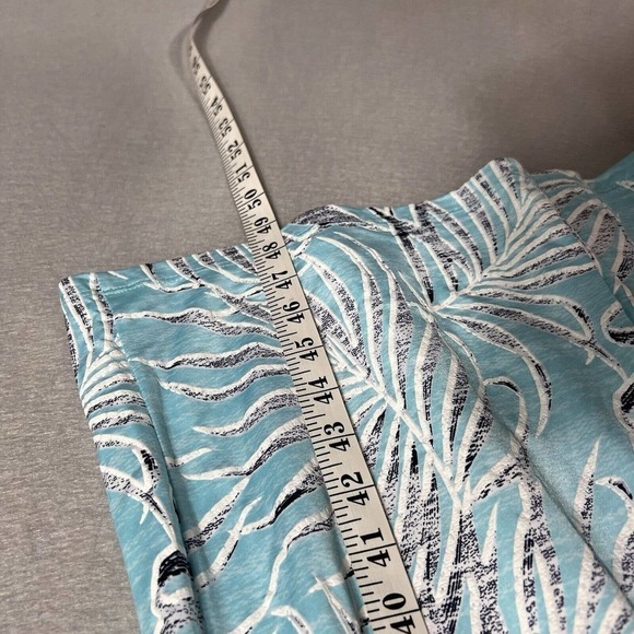 Clara Sun Woo Jumpsuit Wide Leg Crop Small Blue Tropical Palms Pockets - Picture 13 of 16